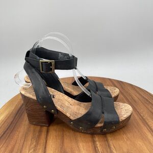 Korks Mia Sandals Womens Size 9 M Black Leather Comfort Casual Going Out